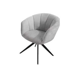 Modern Hotel Restaurant Chairs Grey Fabric Velvet Dining Chair with Metal Leg