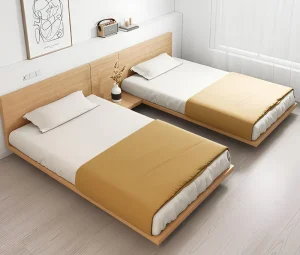 Modern Hotel Room Furniture Luxury Hotel Bedroom Set Solid Wood Bed Frame With Storage Drawers and Headboard