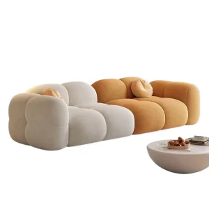 Modern Hotel Use L Shape Sectional Sofa Set 2 3 Seater Velvet Wood Legs Eco Friendly Comfortable Sponge Filled Tufted Apartment