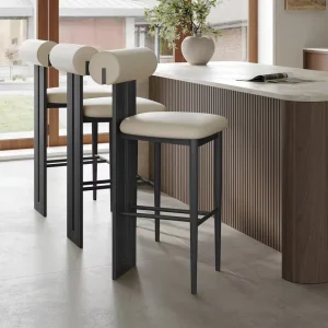 Modern Hotel bar Stools Dining Room Solid Wood bar Hippo Chair Kitchen Upholstered Counter Black Leather High bar Stool BC 003