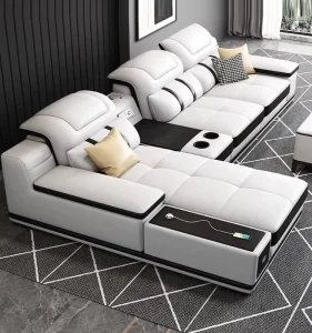 Modern Household Couch Living Room Leather Sofa for Home