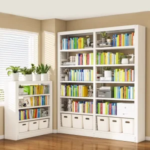 Modern Household Steel Bookshelf School and Library Reading Room Bookcase with Information Rack for Bookstore Bookshelves