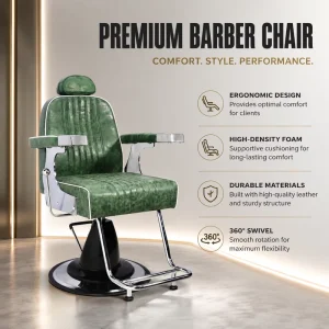 Modern Hydraulic Barber Chair Professional Salon Styling Chair Vintage Hair Cutting Chair Heavy Duty Salon Equipment