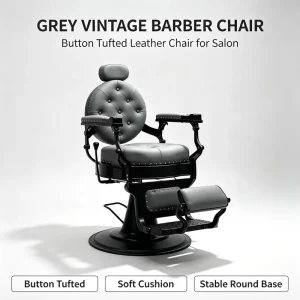 Modern Hydraulic Reclining Barber Chair 360 Swivel Salon Styling Chair Adjustable PU Leather Heavy Duty Haircut Equipment