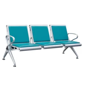 Modern Imitation Leather Steel Waiting Chair for Airport Hospital Mall or School Use Eco Friendly Easy Clean