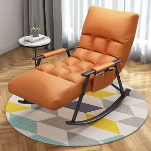 Modern Indoor Relaxing Lazy Rocking Chair with Side Pocket Home Leisure Balcony Chair for Living Room Dining Hotel