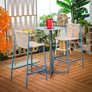 Modern Indoor Restaurant Bar High Chair and Table for Event Dining Aluminum