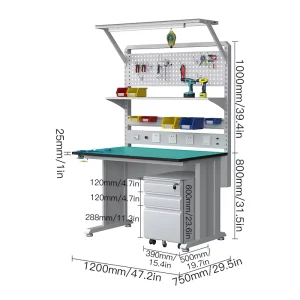 Modern Industrial Anti Static Workbench Desk Heavy Duty Office Furniture with 3 Pumping Workbenches for Laboratory Use