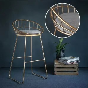 Modern Industrial Antique Style Bar Stool with Leather Cover for Restaurant Use