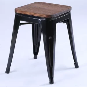 Modern Industrial Bar Stool Without Backrest Stackable Metal Counter Chair for Cafe Restaurant Kitchen Home Use