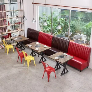 Modern Industrial Commercial Dining Chair Booth Table Set Metal Wood Materials Durable Eco Friendly Waterproof Restaurant Hotel