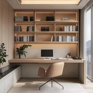 Modern Industrial Design Wooden Bookcase for Home Library or Living Room Wall Bookshelf with Storage