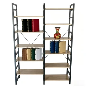 Modern Industrial Detachable Multifunctional Storage Ladder Shelf Metal and Wood Frame for Storage Home Living Room