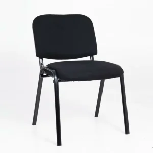 Modern Industrial Dining Chair High Back Fabric Chair With Black Leg for Office Restaurant Fast Food Bar Banquet