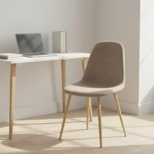 Modern Industrial Dining Chair Stackable Velvet Fabric for Home Office Supermarket Mall Hotel