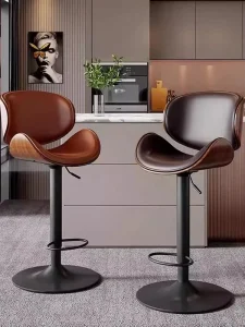 Modern Industrial Dining Kitchen Cafe Chairs Backrest Restaurant Industrial Bar Wood Stool