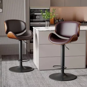 Modern Industrial Dining Kitchen Cafe Chairs Backrest Restaurant Industrial Bar Wood Stool