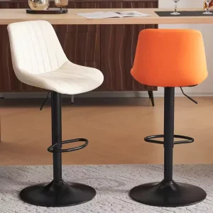 Modern Industrial Leather Commercial Bar Chair Metal Swivel with Adjustable Height for Home Bar Living Room Outdoor & Dining Use