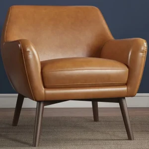Modern Industrial Leisure Chair Easy to Clean Leather Fabric Wood Frame Reclining Waterproof Apartment Bedroom