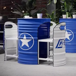 Modern Industrial Metal Bar Set Table and Chair Combination Durable Commercial Dining Furniture