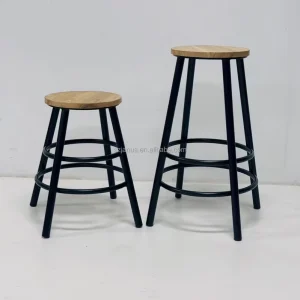 Modern Industrial Metal Base Industrial Outdoor Living Room Home Bar High Stool Chair