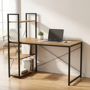 Modern Industrial Office Table Metal Leg MDF Board Desktop for Business Workspace Computer Table Desk