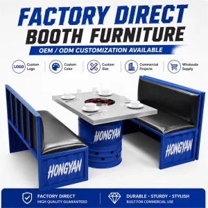 Modern Industrial PU Leather Booth Seating Furniture Set Oil Barrel Table Base Soft Cushions Eco Friendly