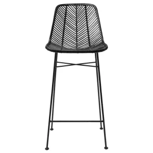 Modern Industrial Rattan Bar Stools High Stool Chairs for Home Bar Restaurant Kitchen