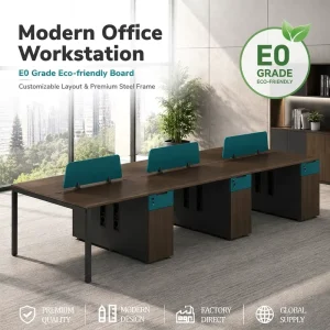 Modern Industrial Style Commercial Walnut Colored Engineering Grade Staff Workstations Suitable for Corporate Offices OEM ODM