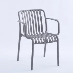 Modern Industrial Style Eco-Friendly Durable Plastic Thickened Backrest and Armrests Outdoor Stacking Dining Chair