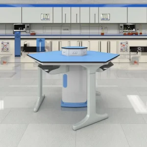 Modern Industrial Style School Laboratory Furniture Workbench and Chair Set in Plastic Steel Metal for Workshops Hospitals