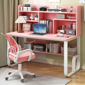 Modern Integrated Desk Bookshelf Chair Set for Junior High School Students Simple Computer Table for Home Bedroom Primary School