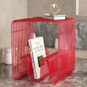 Modern Iron Coffee Table with Storage and Multi functional Design Bedside Cabinet and Bookshelf for Small Home Living Room Furniture