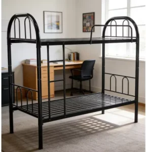 Modern Iron Dormitory Bunk Steel Bed for Hotel Bedroom Apartment Use Double Bunk High Low Bed