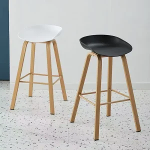 Modern Iron Frame Bar Chair Counter Height Bar Chair Armless Plastic High Bar Chair with PP Seat