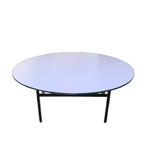 Modern Iron Hotel Furniture 120cm PVC Banquet Folding Round Dining Table