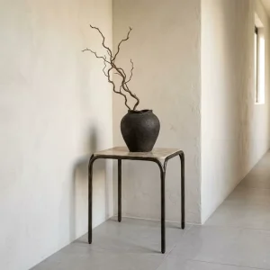 Modern Iron Marble End Table Minimalist Natural Marble Side Table Accent Table for Contemporary Hotel and Commercial Decor OEM