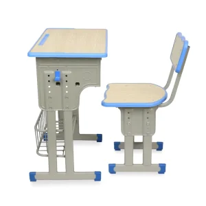 Modern Iron School Table and Chair Set for Kids Adjustable Multi Function Collaborative Living Room Use