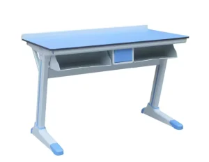 Modern Iron Student Table Phenolic Resin Worktop 2 Drawers CE ISO Certified School Lab Furniture for Biology Chemistry