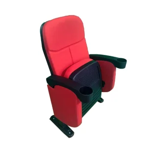Modern Iron Theater Chairs Foldable Design Durable Eco Friendly Fabric Seat Commercial Conference Halls Cinemas Adjustable