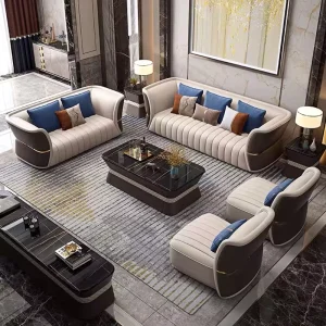 Modern Italian 1+2+3 Seater Microfiber Leather Sectional Sofa Set for Living Room or Mall Elegant Italian Style