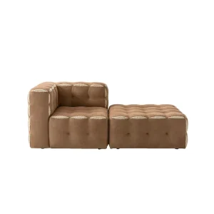 Modern Italian Bobble Corner Modular Sofa Set with Cooling Fabric Low Arm Floor Design for Living Room & Villa Sectional Couch