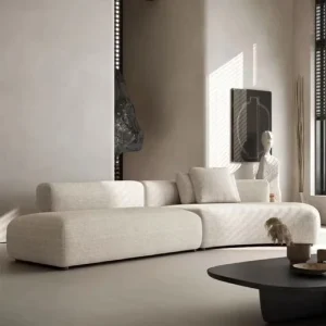 Modern Italian Curved Fabric Sponge Single Seat Sofa Accent Lounge Chair for Office Reception Hotel Apartment School