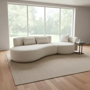 Modern Italian Design Cream Curved Combination Sofa for Living Rooms Hotels and Apartments Home Furniture