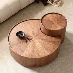 Modern Italian Minimalist Solid Wood Multifunctional Coffee Table Storage Adjustable Height Lightweight Eco Friendly