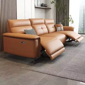 Modern Italian Sectional Sofa Zero Wall Space Capsule Electric Function Straight Line Design for Simple Modern Living