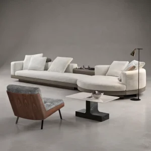 Modern Italian Sofa Factory Price Luxury Home Living Room Furniture Hotel Furniture Leather Fabric Sofa Set
