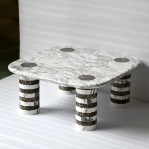 Modern Italian Travertine Coffee Table for Living Room Home Furniture Durable Design Decorative Beige
