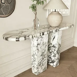 Modern Italy Calacatta Viola Marble Console Table Luxury White Marble High End Design Table for Luxury Living Room Homes Decor