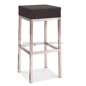 Modern Kitchen Counter Backless Indoor Outdoor High Chair Aluminum Bar Stool